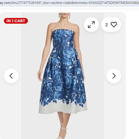 UNWORN. Sachin & Babi Floral Strapless Dress - Picture 1 of 11